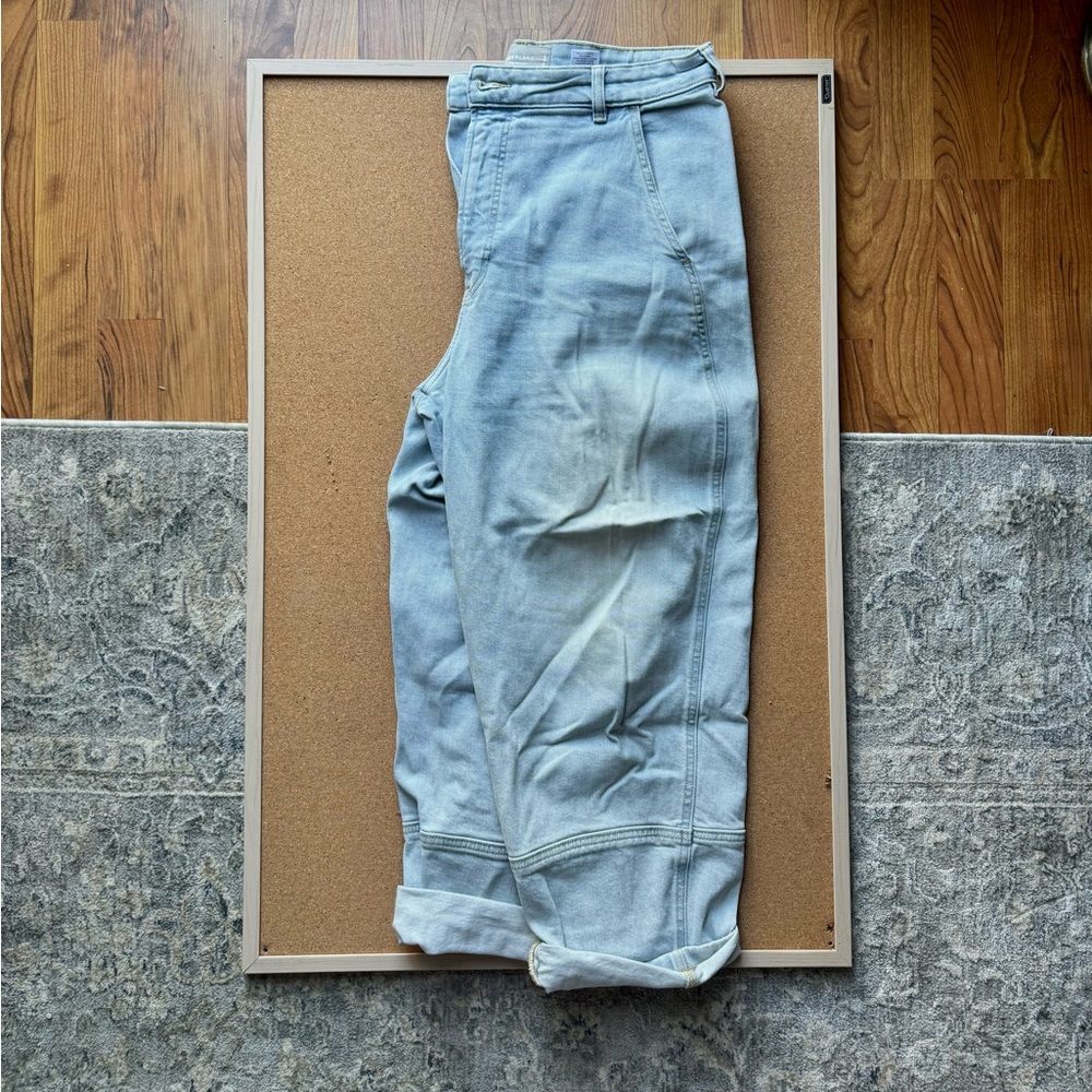 light wash utility barrel jean